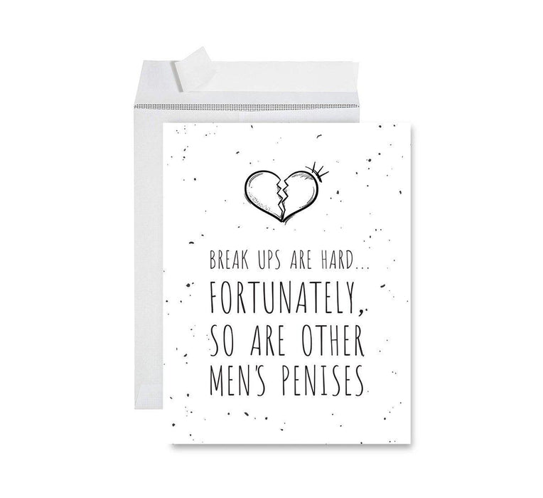 Divorce Jumbo Card, Funny Congratulations Greeting Card for Women, Men, Marriage Divorce Party-Set of 1-Andaz Press-Break Ups are Hard-