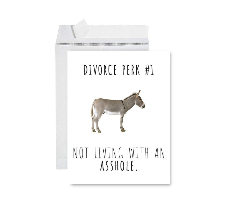 Divorce Jumbo Card, Funny Congratulations Greeting Card for Women, Men, Marriage Divorce Party-Set of 1-Andaz Press-Divorce Perk #1-