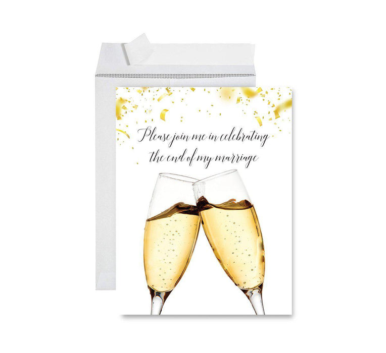 Divorce Jumbo Card, Funny Congratulations Greeting Card for Women, Men, Marriage Divorce Party-Set of 1-Andaz Press-Please Join Me In Celebrating-