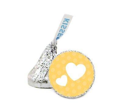 Double Hearts Hershey's Kiss Baby Shower Stickers-Set of 216-Andaz Press-Girl-