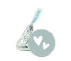 Double Hearts Wedding Hershey's Kiss Stickers-Set of 216-Andaz Press-Ivory-