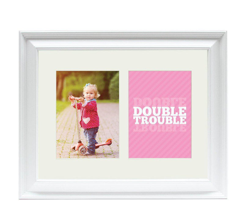 Double White 5 x 7-Inch Photo Frame Baby Wall Art-Set of 1-Andaz Press-First Vacation-