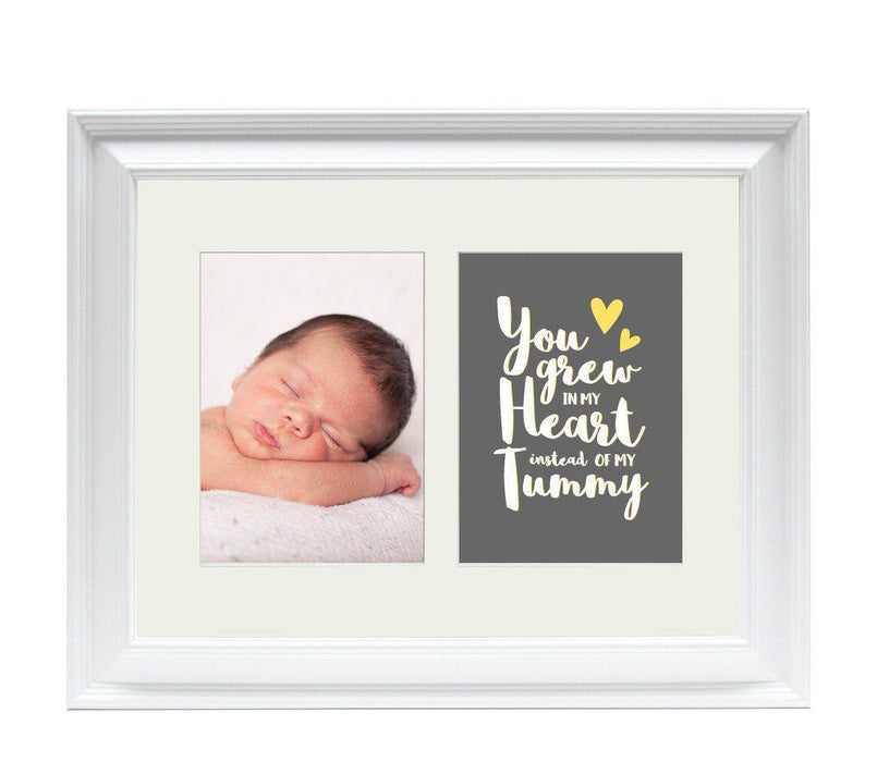 Double White 5 x 7-Inch Photo Frame Baby Wall Art-Set of 1-Andaz Press-Adoption My Heart-
