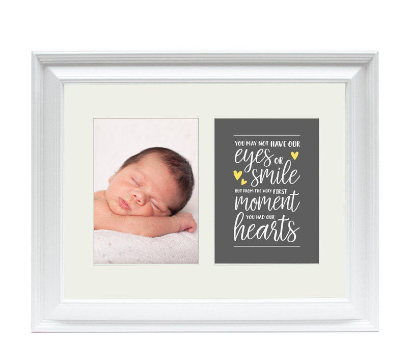 Double White 5 x 7-Inch Photo Frame Baby Wall Art-Set of 1-Andaz Press-Adoption Our Heart-