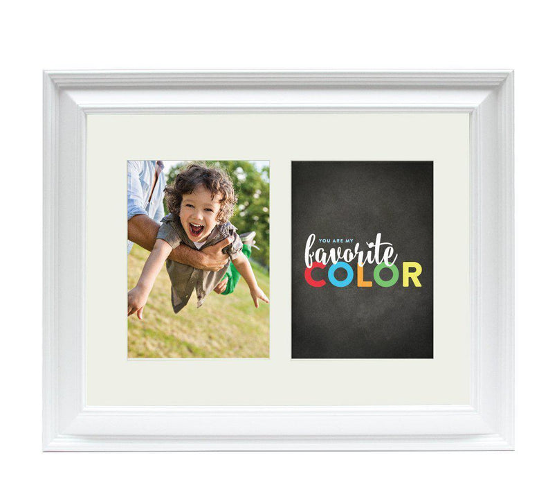 Double White 5 x 7-Inch Photo Frame Baby Wall Art-Set of 1-Andaz Press-Nursery Favorite Color-