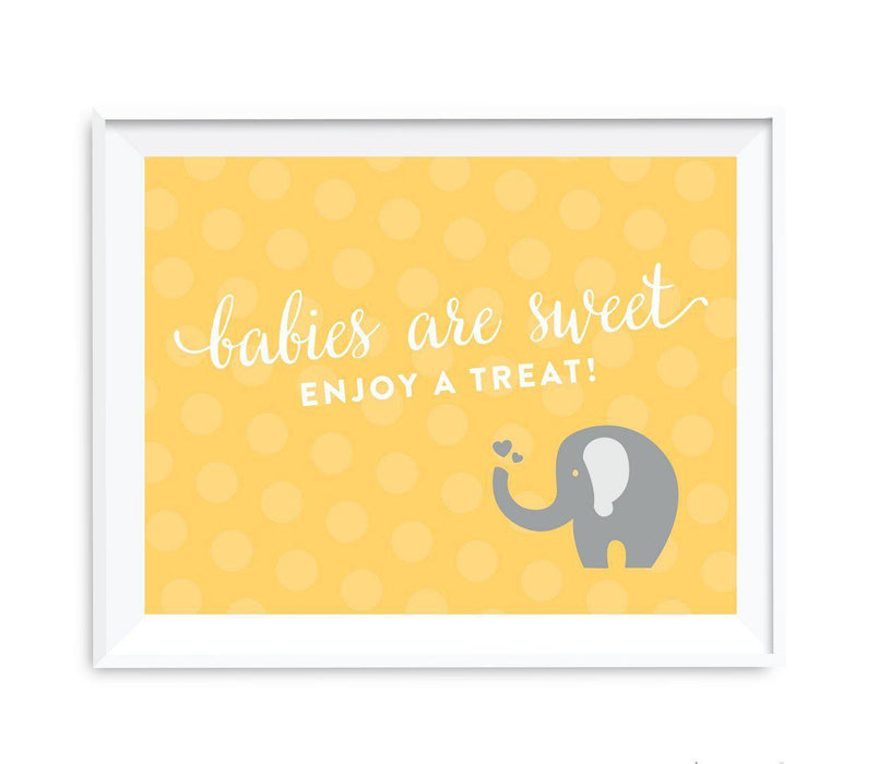 Elephant Baby Shower Party Signs-Set of 1-Andaz Press-Babies Are Sweet, Enjoy A Treat-