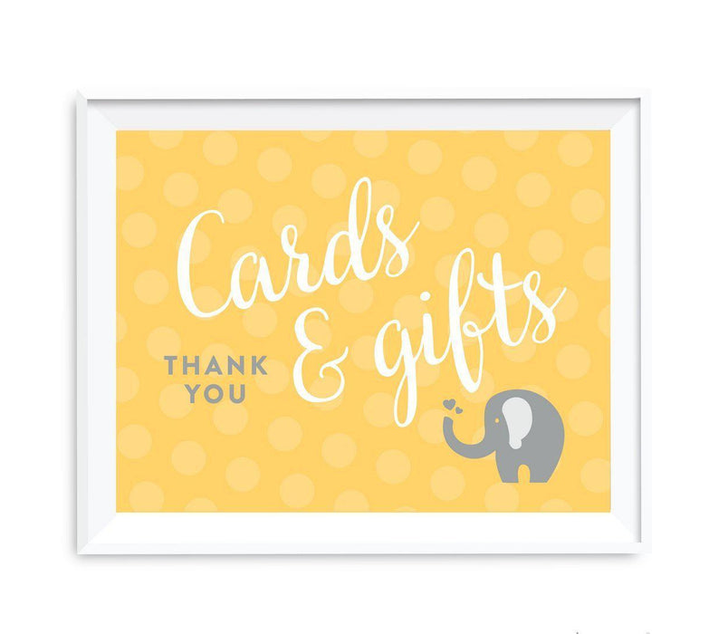 Elephant Baby Shower Party Signs-Set of 1-Andaz Press-Cards & Gifts-