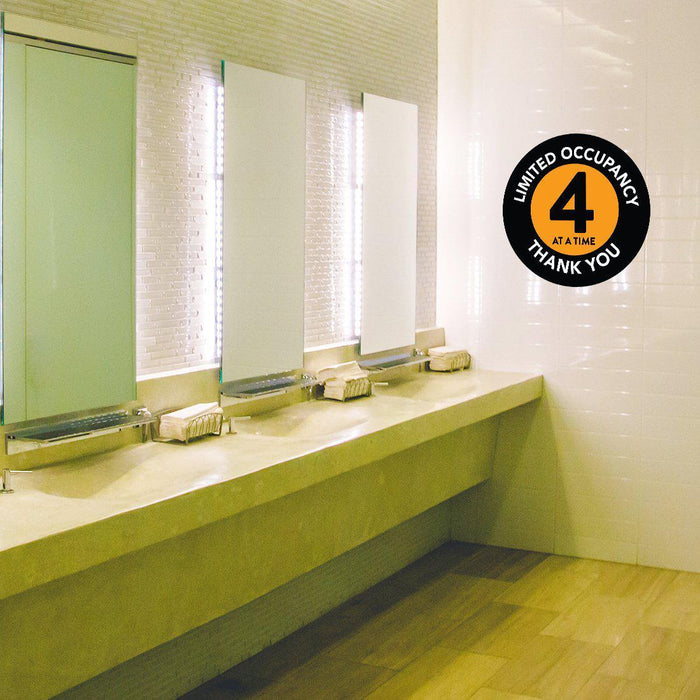 Elevator Round Maximum Occupancy Social Distancing Business Labels, Vinyl Sticker Decals-Set of 50-Andaz Press-Limited Occupancy 4-