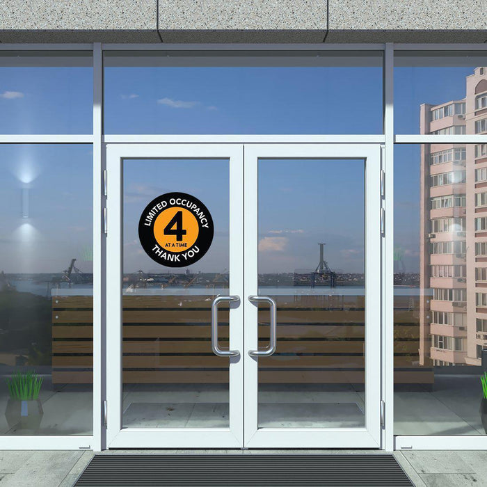 Elevator Round Maximum Occupancy Social Distancing Business Labels, Vinyl Sticker Decals-Set of 50-Andaz Press-Limited Occupancy 4-