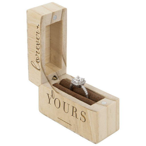 Engraved Slim Wood Wedding Ring Boxes-Set of 1-Koyal Wholesale-Forever Yours-
