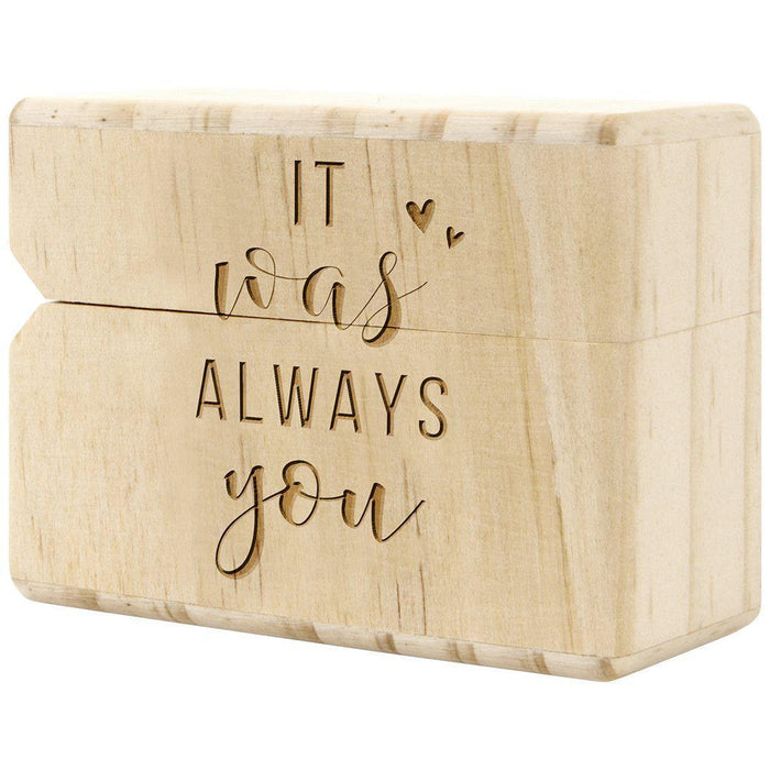 Engraved Slim Wood Wedding Ring Boxes-Set of 1-Koyal Wholesale-Forever Yours-