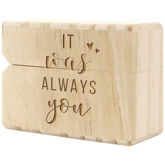 Engraved Slim Wood Wedding Ring Boxes-Set of 1-Koyal Wholesale-It Was Always You-