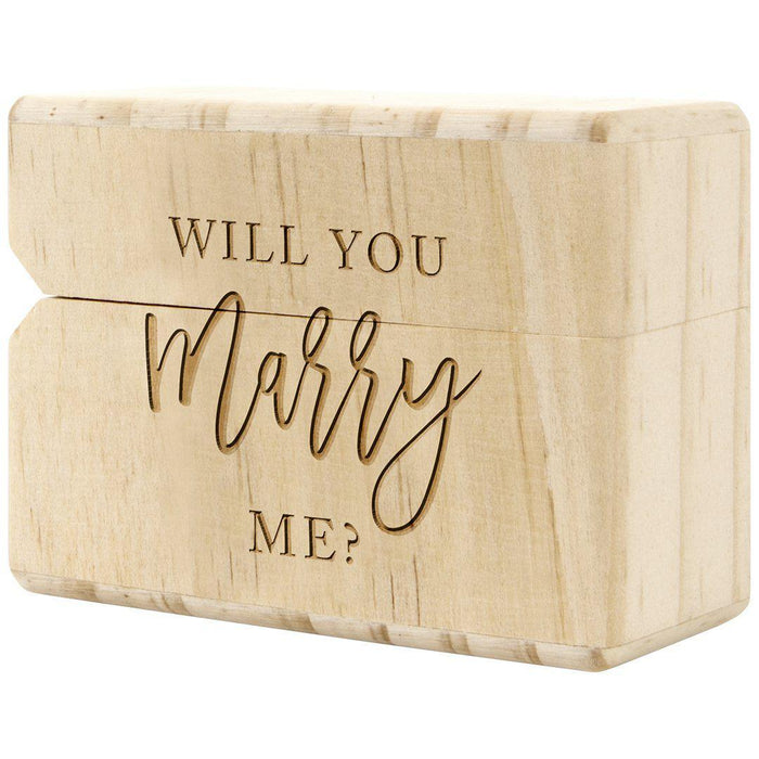 Engraved Slim Wood Wedding Ring Boxes-Set of 1-Koyal Wholesale-Will You Marry Me?-