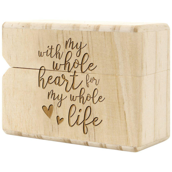 Engraved Slim Wood Wedding Ring Boxes-Set of 1-Koyal Wholesale-With My Whole Heart For My Whole Life-