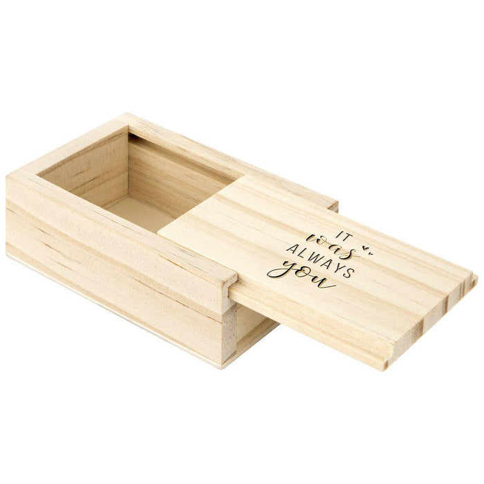 Engraved Wood Sliding Ring Boxes-Set of 1-Koyal Wholesale-Forever Yours-