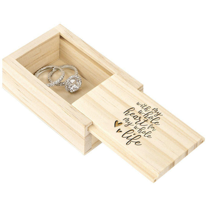 Engraved Wood Sliding Ring Boxes-Set of 1-Koyal Wholesale-Forever Yours-