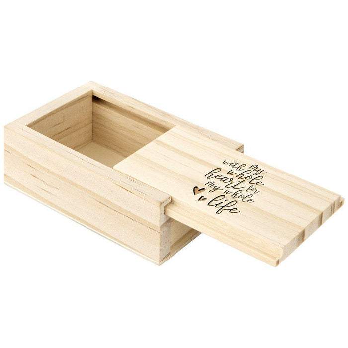 Engraved Wood Sliding Ring Boxes-Set of 1-Koyal Wholesale-Forever Yours-