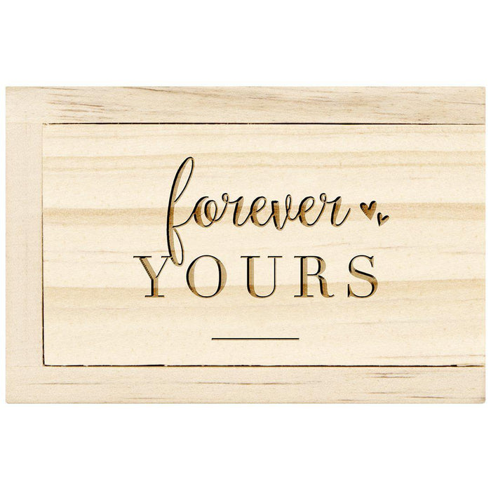 Engraved Wood Sliding Ring Boxes-Set of 1-Koyal Wholesale-Forever Yours-