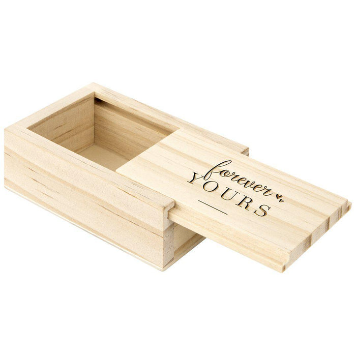 Engraved Wood Sliding Ring Boxes-Set of 1-Koyal Wholesale-Forever Yours-
