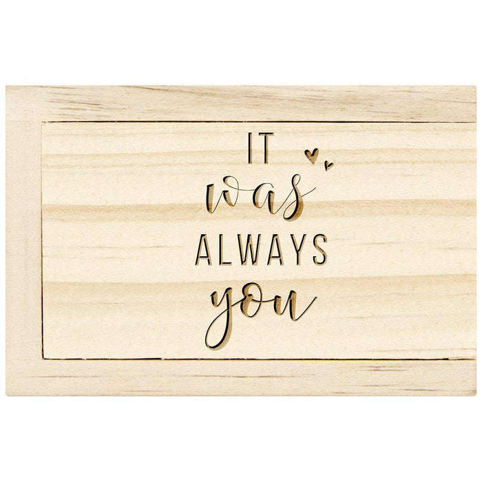 Engraved Wood Sliding Ring Boxes-Set of 1-Koyal Wholesale-Forever Yours-