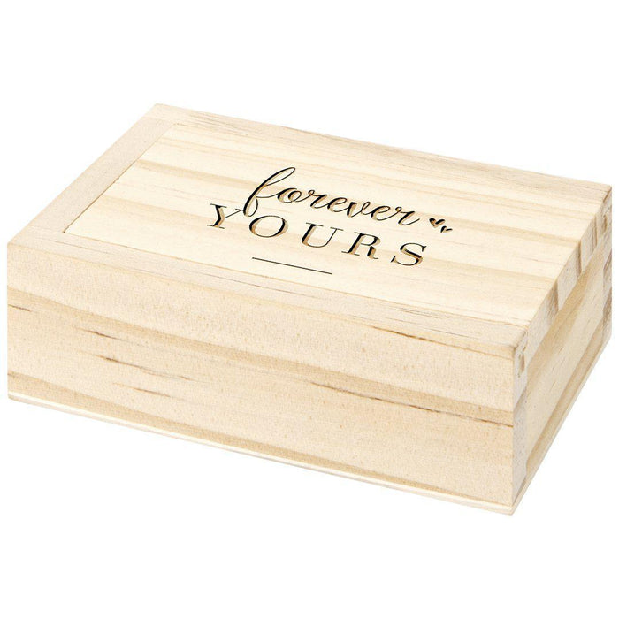Engraved Wood Sliding Ring Boxes-Set of 1-Koyal Wholesale-Forever Yours-