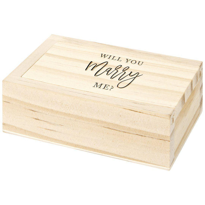 Engraved Wood Sliding Ring Boxes-Set of 1-Koyal Wholesale-Will You Marry Me?-