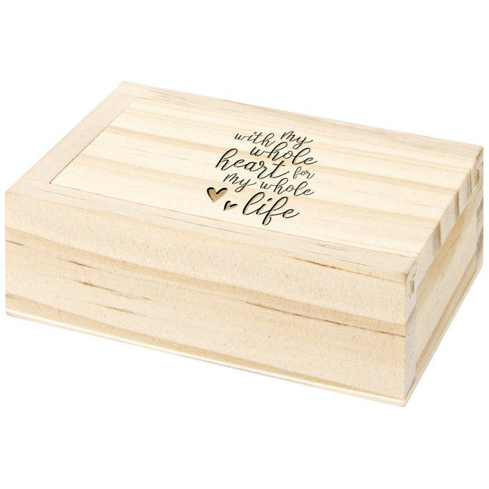 Engraved Wood Sliding Ring Boxes-Set of 1-Koyal Wholesale-With My Whole Heart For My Whole Life-