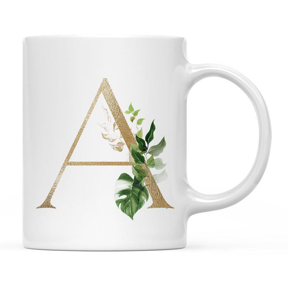 Exotic Tropical Monogram Ceramic Coffee Mug-Set of 1-Andaz Press-Letter A-