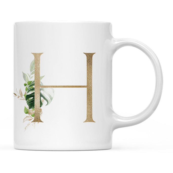 Exotic Tropical Monogram Ceramic Coffee Mug-Set of 1-Andaz Press-Letter H-
