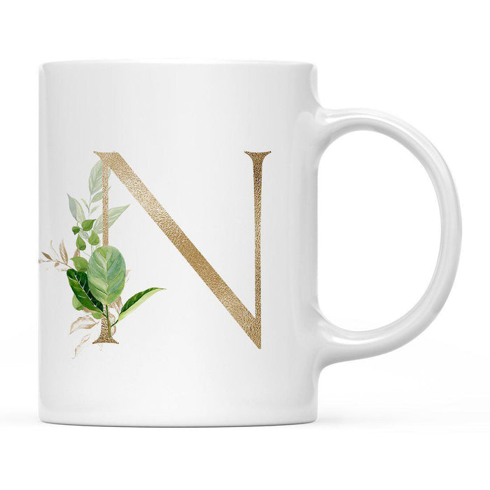 Exotic Tropical Monogram Ceramic Coffee Mug-Set of 1-Andaz Press-Letter N-