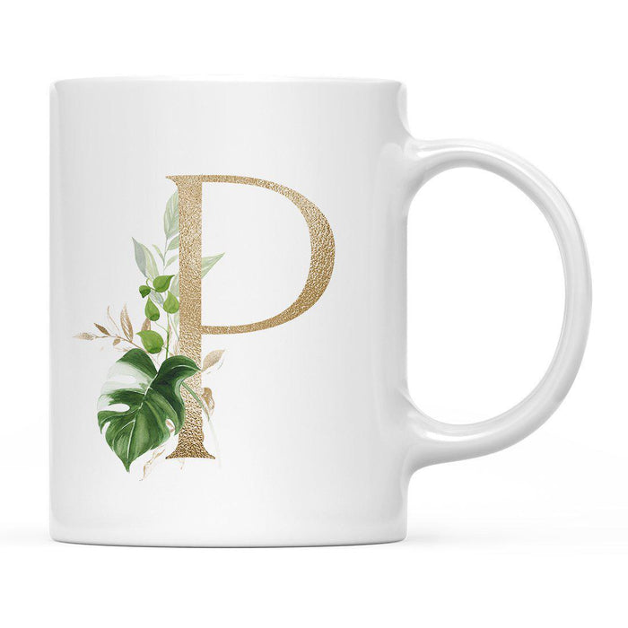 Exotic Tropical Monogram Ceramic Coffee Mug-Set of 1-Andaz Press-Letter P-
