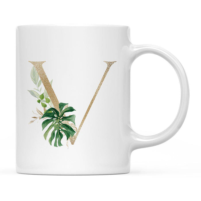 Exotic Tropical Monogram Ceramic Coffee Mug-Set of 1-Andaz Press-Letter V-