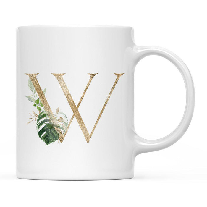 Exotic Tropical Monogram Ceramic Coffee Mug-Set of 1-Andaz Press-Letter W-