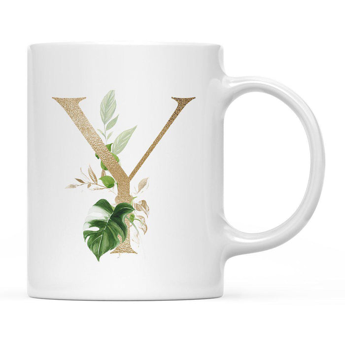 Exotic Tropical Monogram Ceramic Coffee Mug-Set of 1-Andaz Press-Letter Y-
