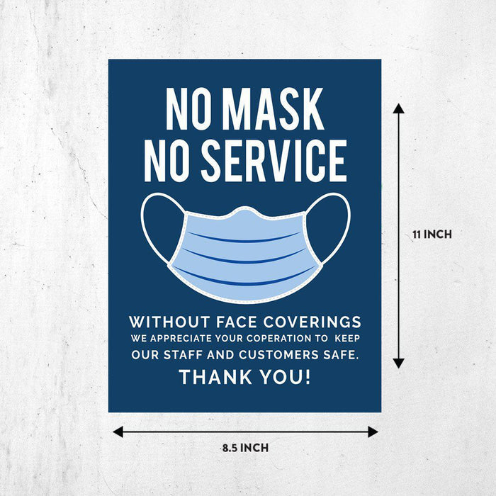 Face Mask Required For Entry, Social Distancing Business Signs, Rectangle Circle Vinyl Sticker Decals-Set of 10-Andaz Press-No Mask-