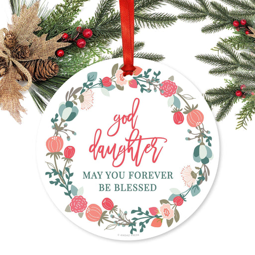 Family Metal Christmas Ornament Christmas Wreath-Set of 1-Andaz Press-Godson-