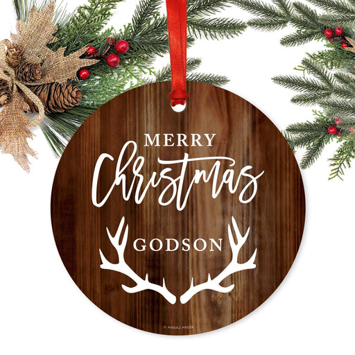 Family Metal Christmas Ornament Rustic Wood-Set of 1-Andaz Press-Godson-