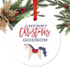 Family Metal Christmas Ornament Swedish Style Rocking Horse-Set of 1-Andaz Press-Godson-