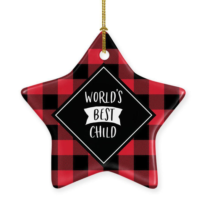 Family Star Shaped Porcelain Ornament Collection 1-Set of 1-Andaz Press-Child-