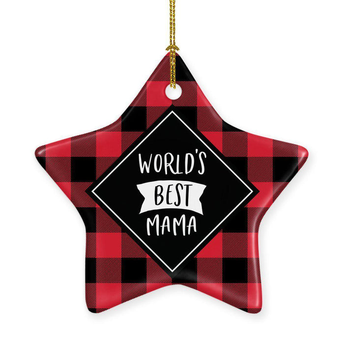Family Star Shaped Porcelain Ornament Collection 1-Set of 1-Andaz Press-Mama-