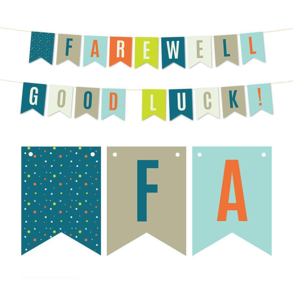 Farewell Retirement Good Luck! Hanging Pennant Paper Banner with Strin farewell-retirement-good-luck-hanging-pennant-paper-banner-with-strin