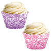 Faux Pink and Lavender Purple Glitter Cupcake Wrapper-set of 24-Andaz Press-