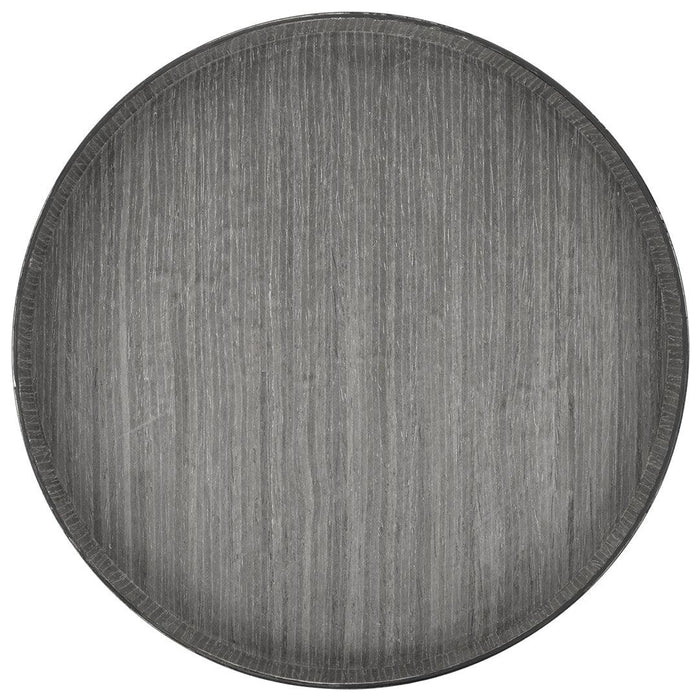 Faux Wood Round Decorative Tray Rustic Wood Tray-Set of 1-Koyal Wholesale-Driftwood Gray-
