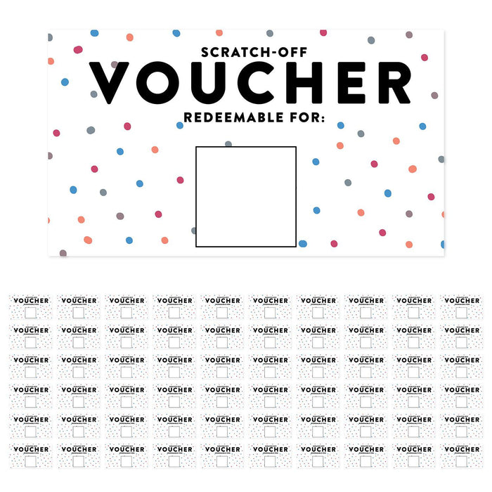 Fill In DIY Scratch-Off Vouchers Couples Date Cards, Valentine’s Day Love Coupons-Set of 60-Andaz Press-Polka Dots-