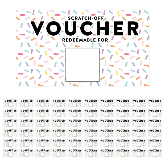 Fill In DIY Scratch-Off Vouchers Couples Date Cards, Valentine’s Day Love Coupons-Set of 60-Andaz Press-Polka Dots-