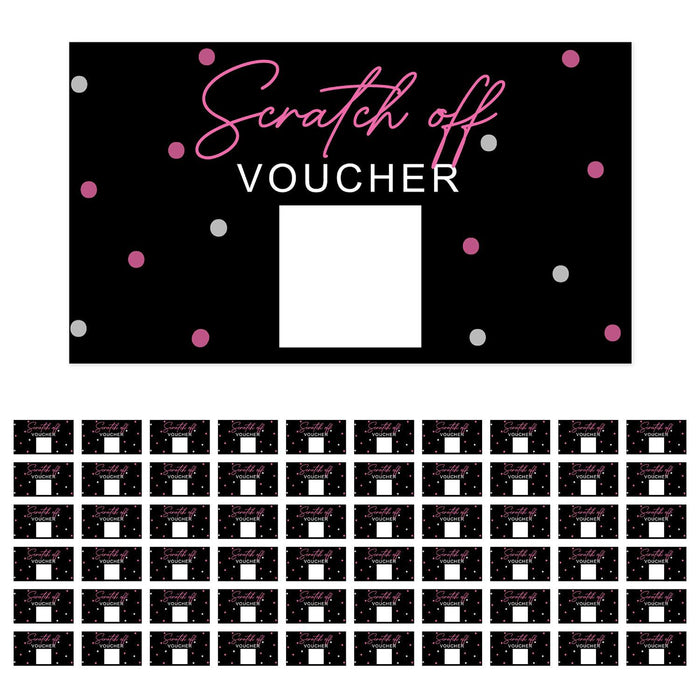 Fill In DIY Scratch-Off Vouchers Couples Date Cards, Valentine’s Day Love Coupons-Set of 60-Andaz Press-Pink & Gray Polka Dots-