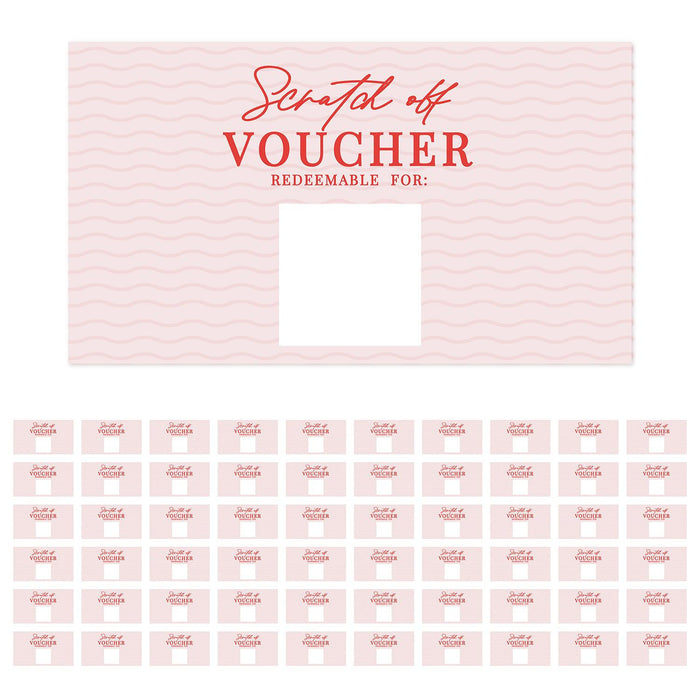 Fill In DIY Scratch-Off Vouchers Couples Date Cards, Valentine’s Day Love Coupons-Set of 60-Andaz Press-Pink Waves-