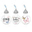 First Birthday Chocolate Drop Label Stickers for Kisses, Kids Birthday Favors-Set of 240-Andaz Press-Butterfly-