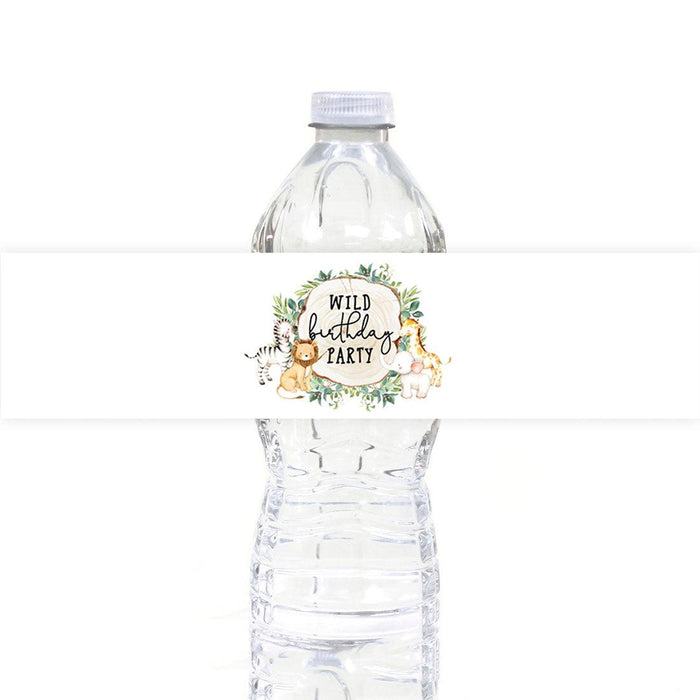 First Birthday Party Favor Water Bottle Label Stickers, For Kids-Set of 40-Andaz Press-Daisy-