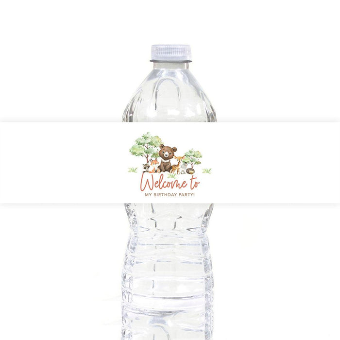 First Birthday Party Favor Water Bottle Label Stickers, For Kids-Set of 40-Andaz Press-Daisy-